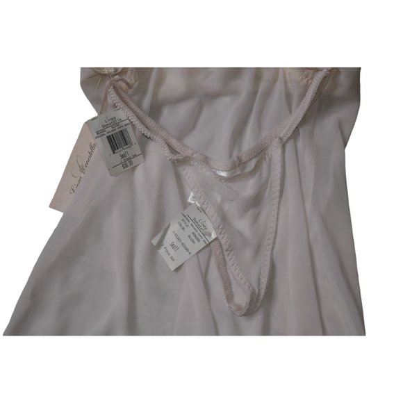 NWT Linea Donatella Blush Pink Bridal Molded Cups Babydoll Lingerie Set Small - Picture 8 of 8